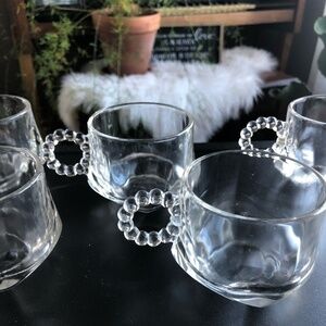 VINTAGE SET OF 5 PUNCH GLASSES PEARL HANDLE DESIGN